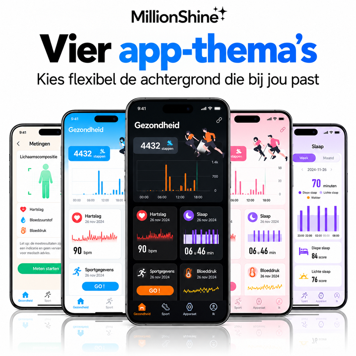 Schermloze Slimme Armband met Nylon en Siliconen - Activity Tracker - Sport Tracker - Stappenteller - Slaapmonitor - 127 Sportmodi
