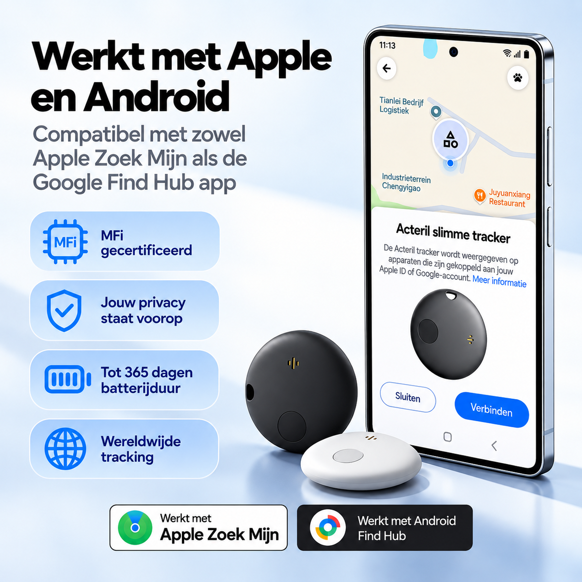 GPS Tracker voor Apple & Android Locatietracker Waterbestendig Met magneet