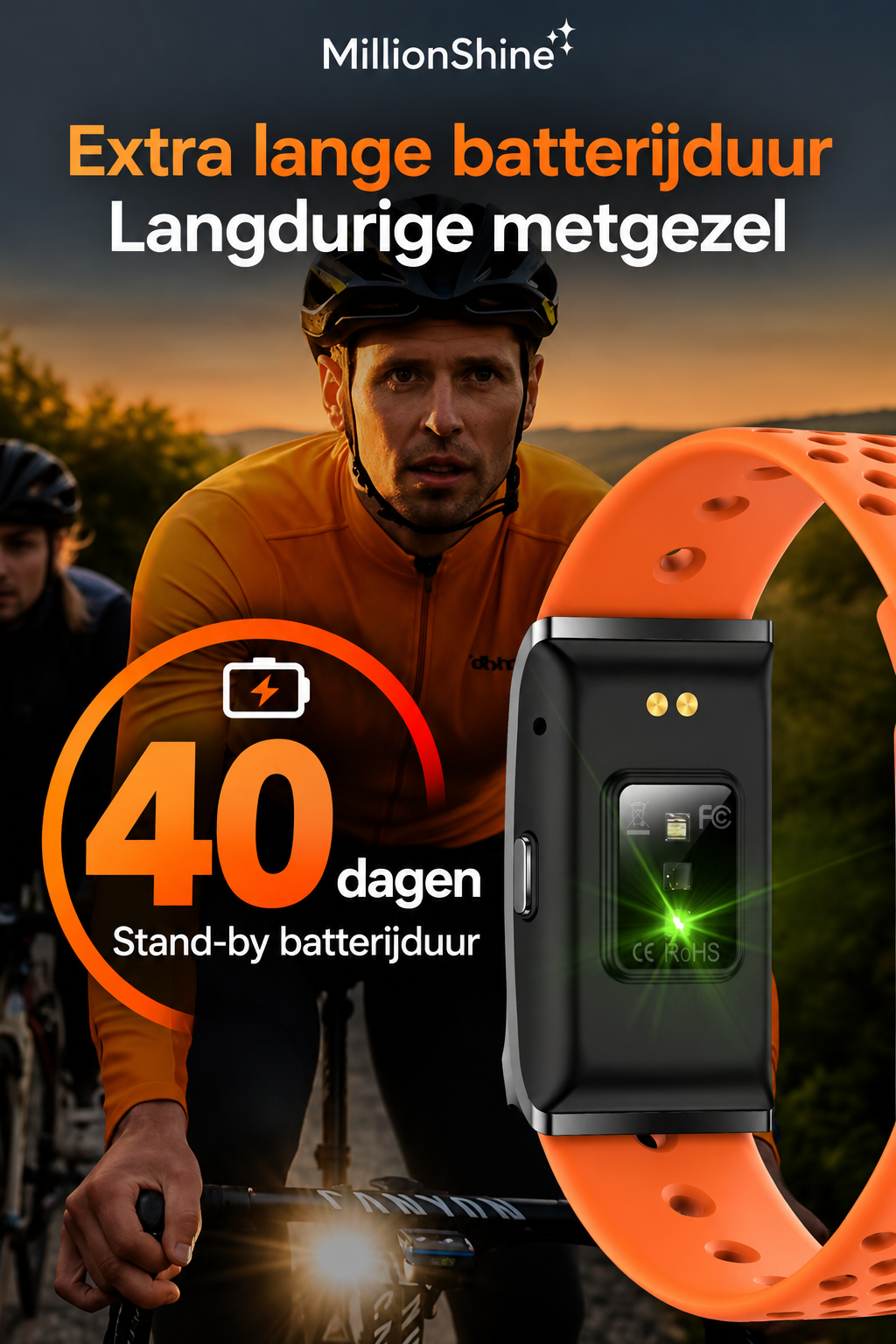 Schermloze Slimme Armband met Nylon en Siliconen - Activity Tracker - Sport Tracker - Stappenteller - Slaapmonitor - 127 Sportmodi