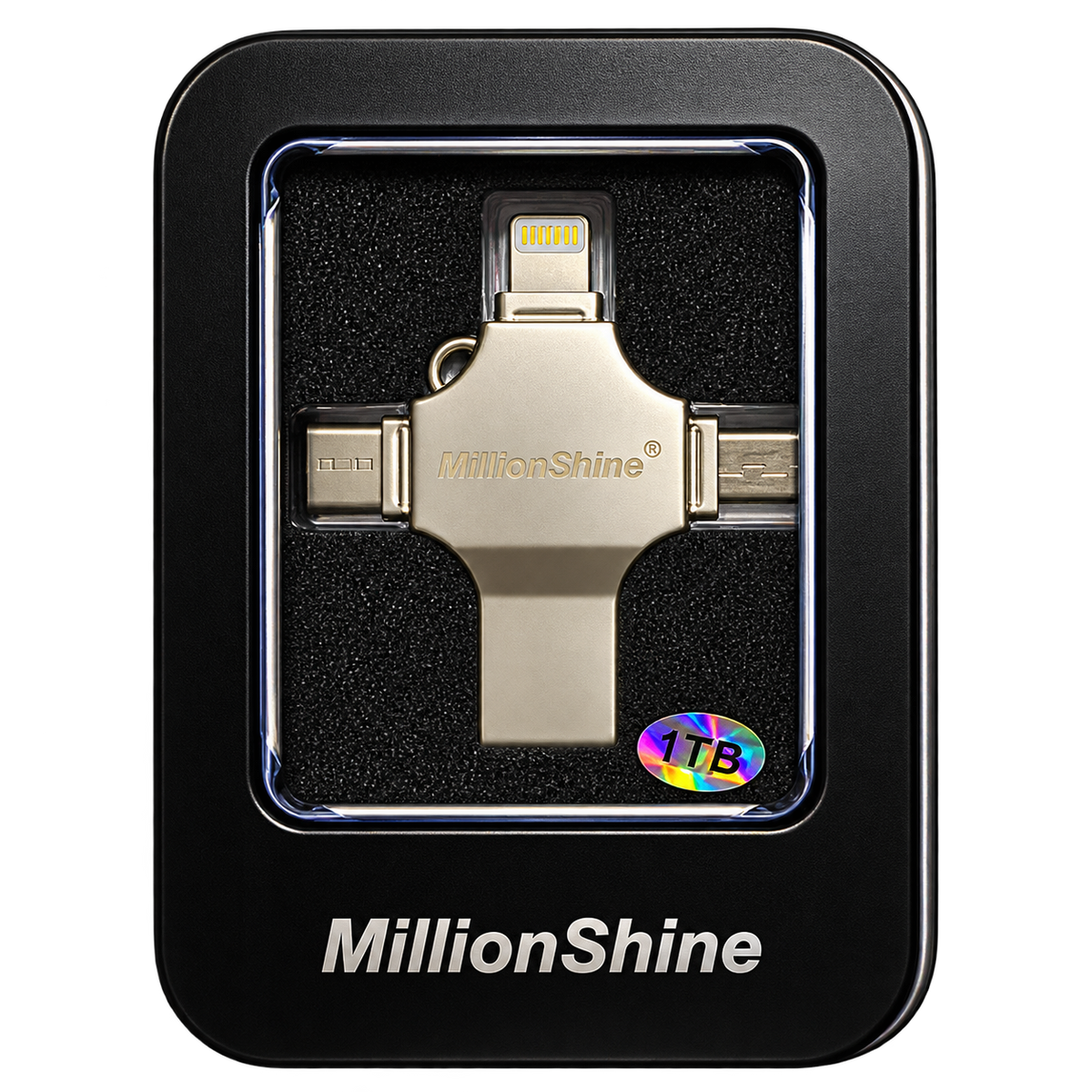 4 in 1 Usb Flash Drive - USB-C / USB. 3.2 / Micro Usb / Lightning