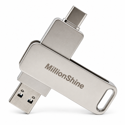 USB-C + USB-A Stick 3.2 Snelle Overdracht - Zilver