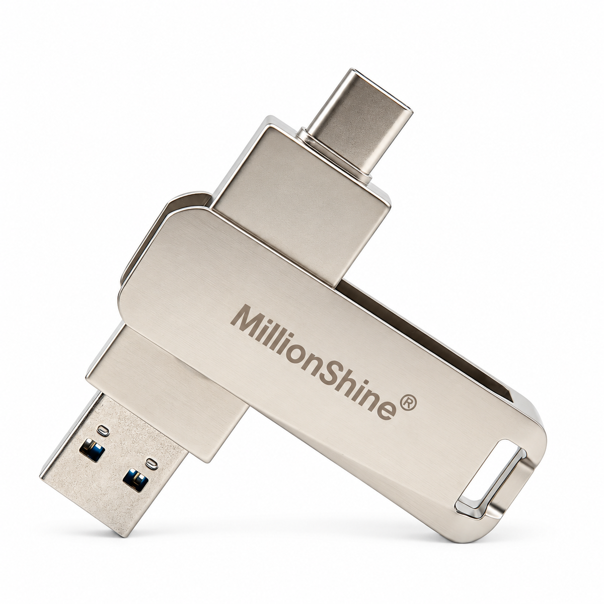 USB-C + USB-A Stick 3.2 Snelle Overdracht - Flex Design Zilver