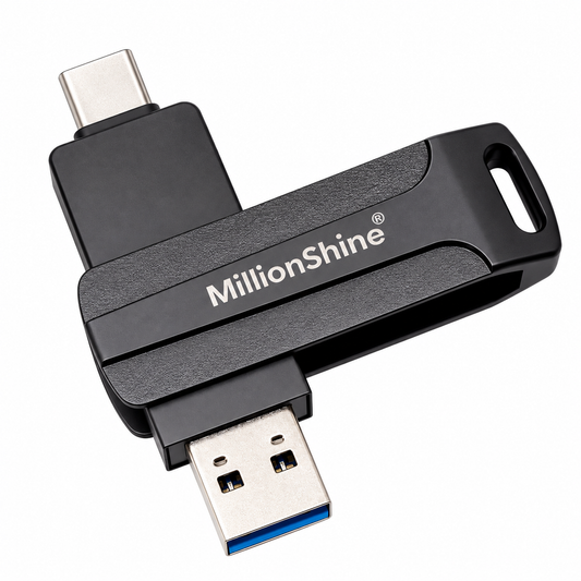 USB-C + USB-A Stick 3.2 Snelle Overdracht - Luxe Design Zwart