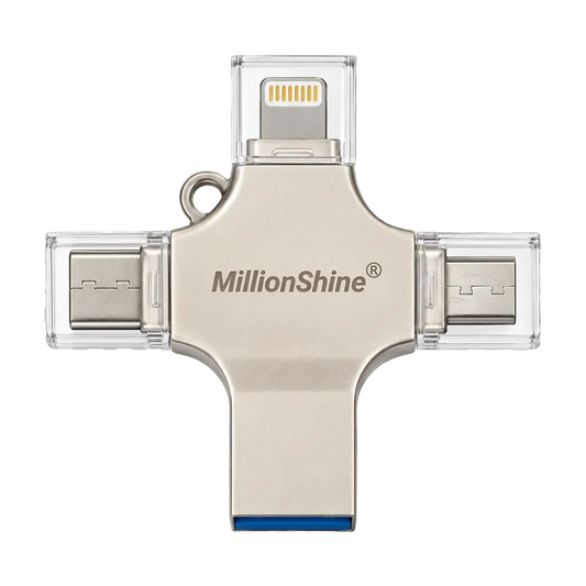 4 in 1 Usb Flash Drive - USB-C / USB. 3.2 / Micro Usb / Lightning